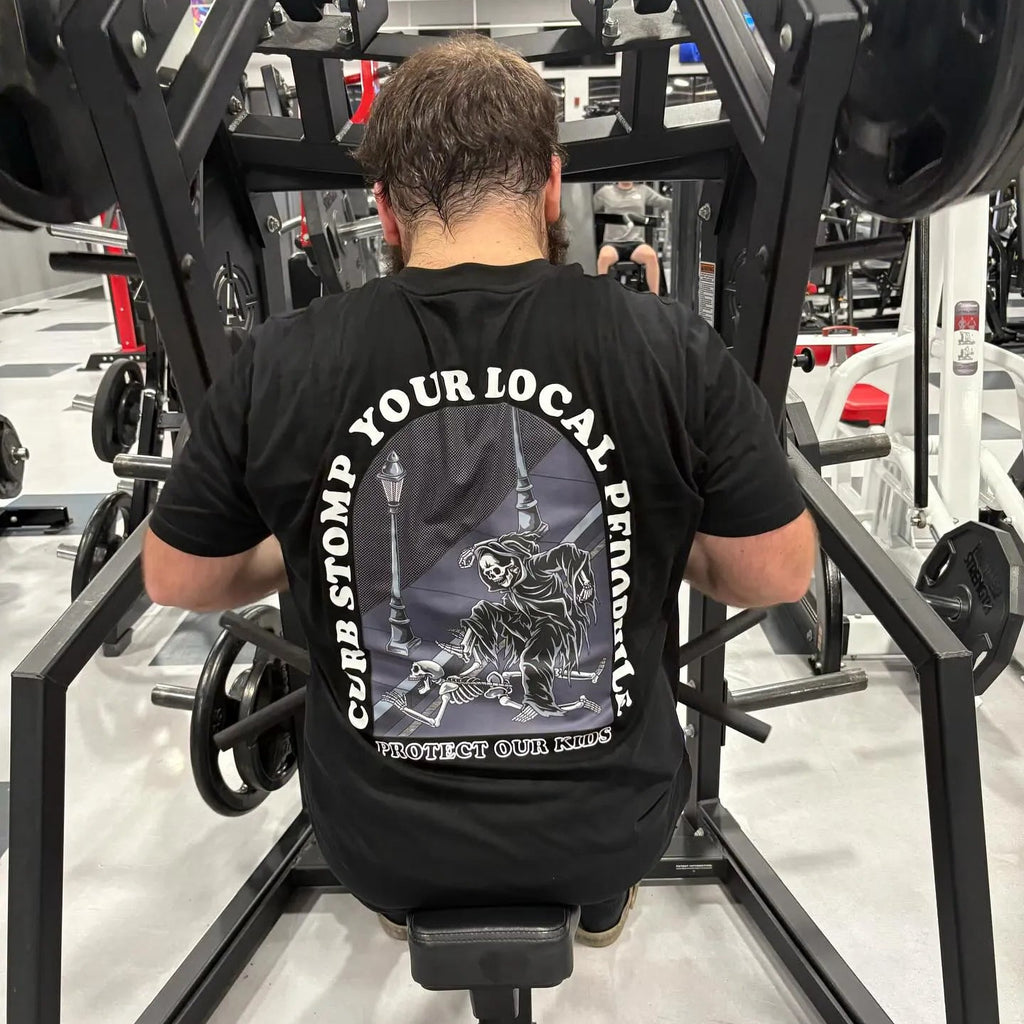 Wearing Curb Stomp Your Local Pedo at the Gym