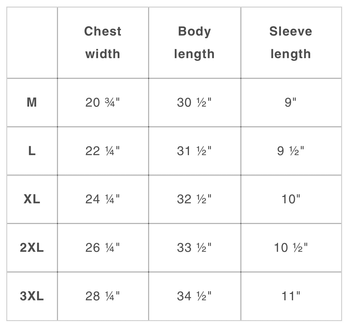 Size Chart