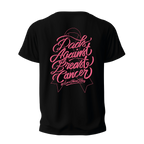 Black Shirt with Dads Against Breast Cancer with #SaveThemTitties over a Breast Cancer Awareness Ribbon in Pink on the Back| 100% of Net Proceeds Donated to the Susan G. Komen Foundation