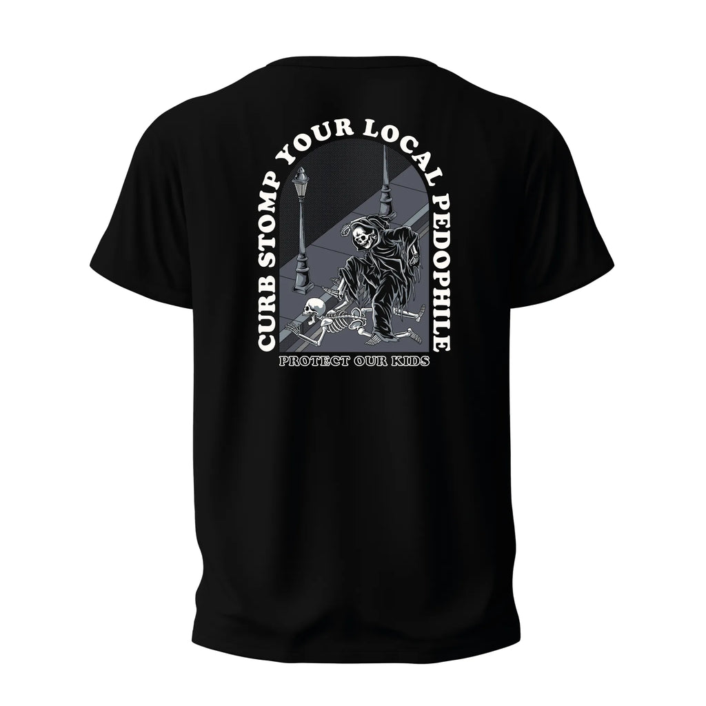 Curb Stomp Your Local Pedophile Shirt (Back)