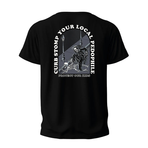 Curb Stomp Your Local Pedophile Shirt (Back)